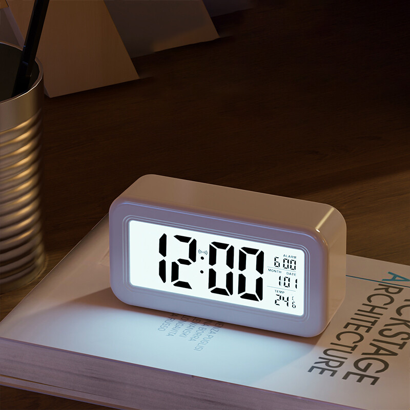 Alarm clock simple clock digital display LCD lazy snooze mute backlight electronic clock