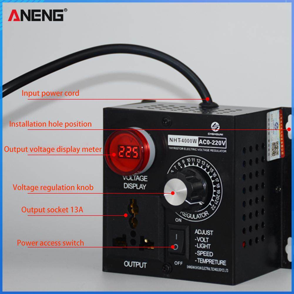 Bộ Điều Chỉnh Điện Áp AC 220V 4000W Bộ Điều Chỉnh Điện Áp Biến Đổi Nhỏ Gọn Bộ Điều Chỉnh Độ Sáng