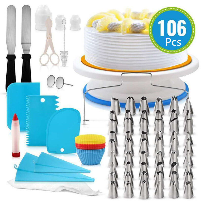 164 Piece Cake Turntable Decorating Set Cake Decorating Non-slip Turntable Decorating Cake Decoration Tools DIY Baking Tools