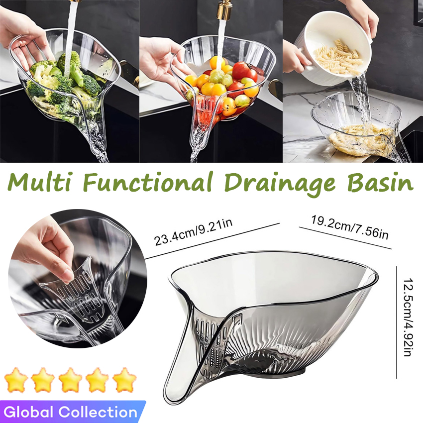 Multifunctional Drain Basket Drain Bowl Household Sink Vegetable Basin Kitchen Washikitchen Colanderng Fruit Plate Plastic