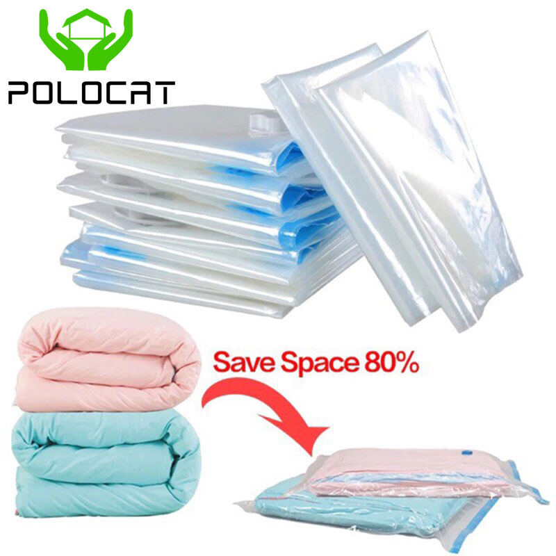 Polocat Homemade comfortable vacuum bag for clothes storage bag with transparent valve foldable compressed organizer Saving sealing package