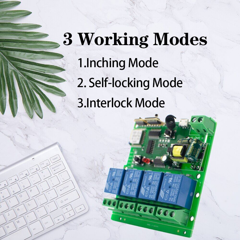 [Hot K] eweLink Smart Remote Control Wireless WiFi Switch Module 4CH DC/AC 7V-32V 5V 85V 220V 250V RF Receiver 10A Relay For Alexa IFTTT