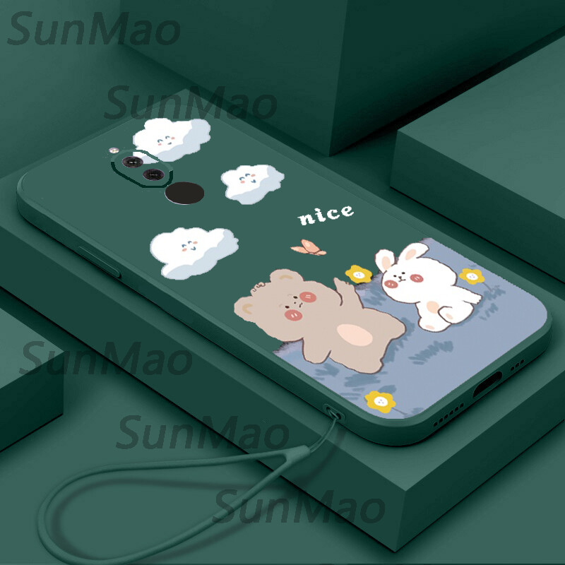 Casing Huawei Nova 2i Phone Case Silicone TPU Soft Shell Simple Cartoon Straight Edge Protective Cover