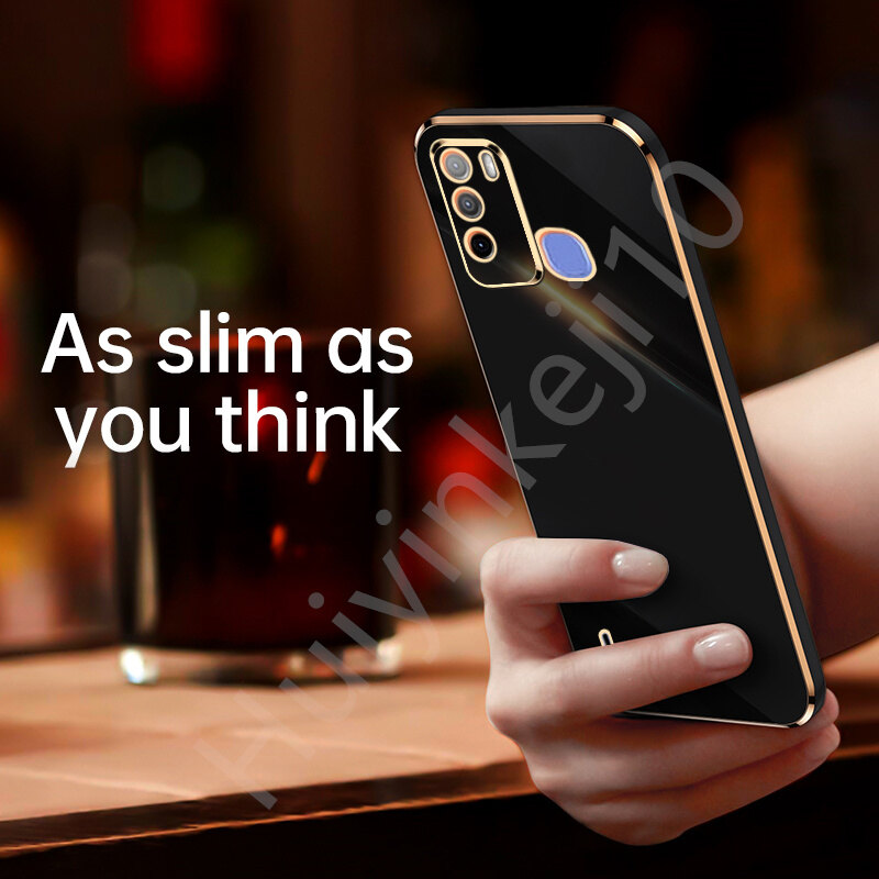 ITEL Vision 1 Pro ITEL S16 Ốp Silicon Mềm Mạ Điện Cạnh Thẳng Siêu Mỏng Ốp Điện Thoại Chống Sốc