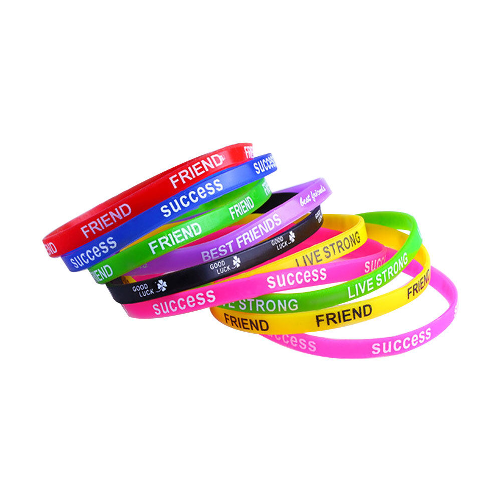 English letters Luminous Silicone Bracelet Fluorescent Luminous Rubber Sports Bracelet for Kids Students Party Supplies