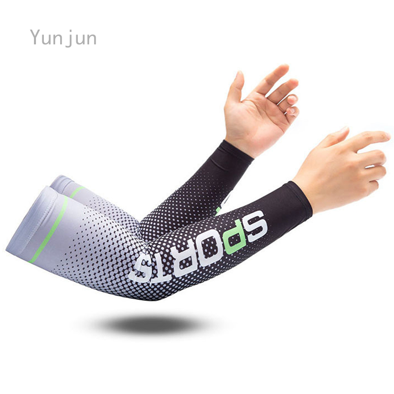 YujunSports 2Pcs ผู้ชายปลอกแขนเสื้อสำหรับวิ่งตกปลากลางแจ้ง Leisure ป้องกัน UV จากแสงแดดปลอกแขนครีมกันแดด Ice ปลอกแขนผ้าไหม