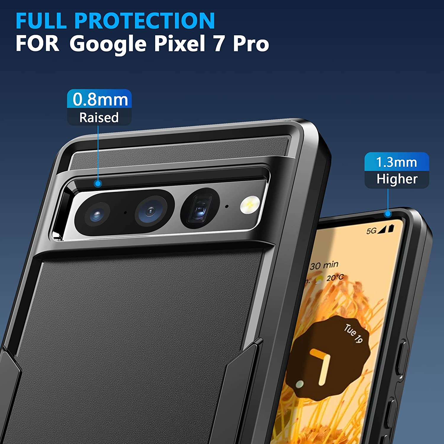 Trường hợp bảo vệ màu đen cho Google Pixel 9 Pro XL, Pixel 8 Pro, hai lớp chống thả bậc quân sự trường hợp chống vân tay Vỏ bảo vệ chịu lực trường hợp khó khăn cho Google Pixel 9A/Pixel 8A/Pixel 7 Pro/Pixel 6 Pro/Pixel 7A/Pixel 6A