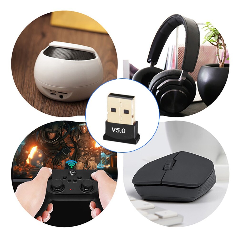 USB Bluetooth Adapters BT 5.0 USB Wireless Computer Adapter Audio Receiver Transmitter Dongles Laptop