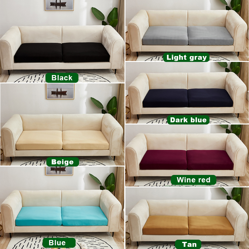 Bestenrose Bọc Ghế Sô Pha Co Giãn Bọc Ghế Sô Pha Kích Thước Lớn Chắp Vá 1/2/3/4 Chỗ Ngồi Bọc Đệm Lưng Sarung Kusyen Bujur Màu Trơn Để Trang Trí Phòng Khách Sofa Sarung