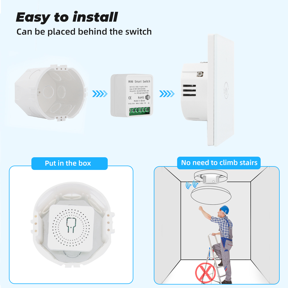 16A Mini Wifi Thông Minh Công Tắc Tự Làm Hỗ Trợ Điều Khiển 2 Chiều, Mô-đun Tự Động Hóa Gia Đình Thông Minh, Hoạt Động Với Alexa Google Home Cuộc Sống Thông Minh App