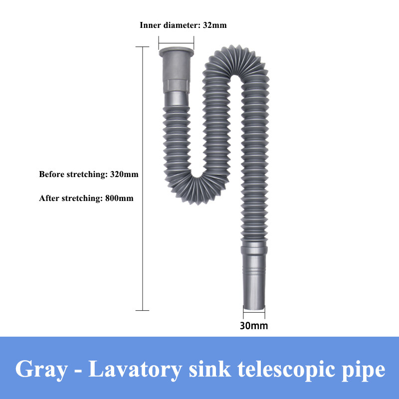 Bathroom Sink Drain Pipe Kitchen Wash Basin Drainer Flexible Drain Pipe