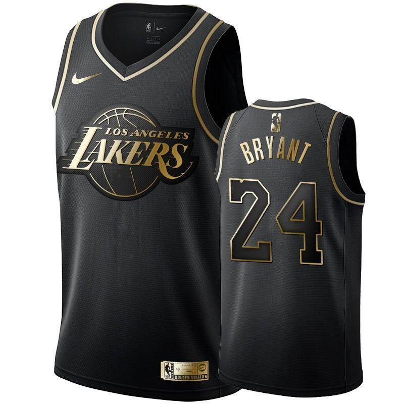 LeBron_James & Kobe_Bryant Los Angeles Lakers NBA Swingman Jersey - Black Gold Edition