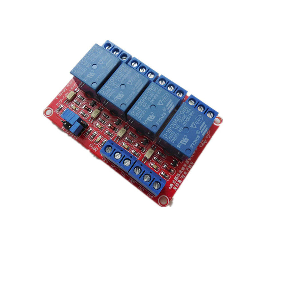 diymore Mô-đun chuyển tiếp đường dây 4 kênh với cách ly optocoupler hỗ trợ kích hoạt cao và thấp 12V