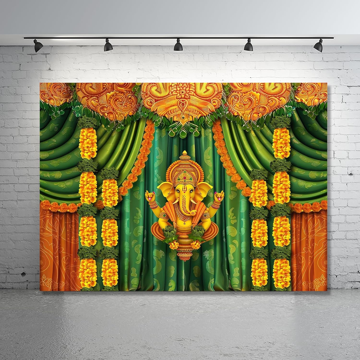 Indischer Hochzeits-Hintergrund „Puja Ganpati Mehndi“ – 3 X 2,4 M, Vinyl, Für Fotos & Deko
