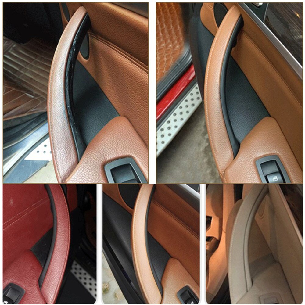 Left Right Interior Passenger Door Pull Handle Leather Outer Cover Replacement For BMW X5 X6 E70 E71 E72 2007-2013