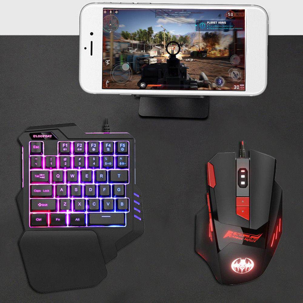 Keyboard Pelangi Lampu Latar Led Lampu Satu Tangan Rgb Mekanis Kabel Gaming Keyboard Mouse Combo 35 Kunci Pc Laptop Gaming Gamer Keyboard Mouse Satu
