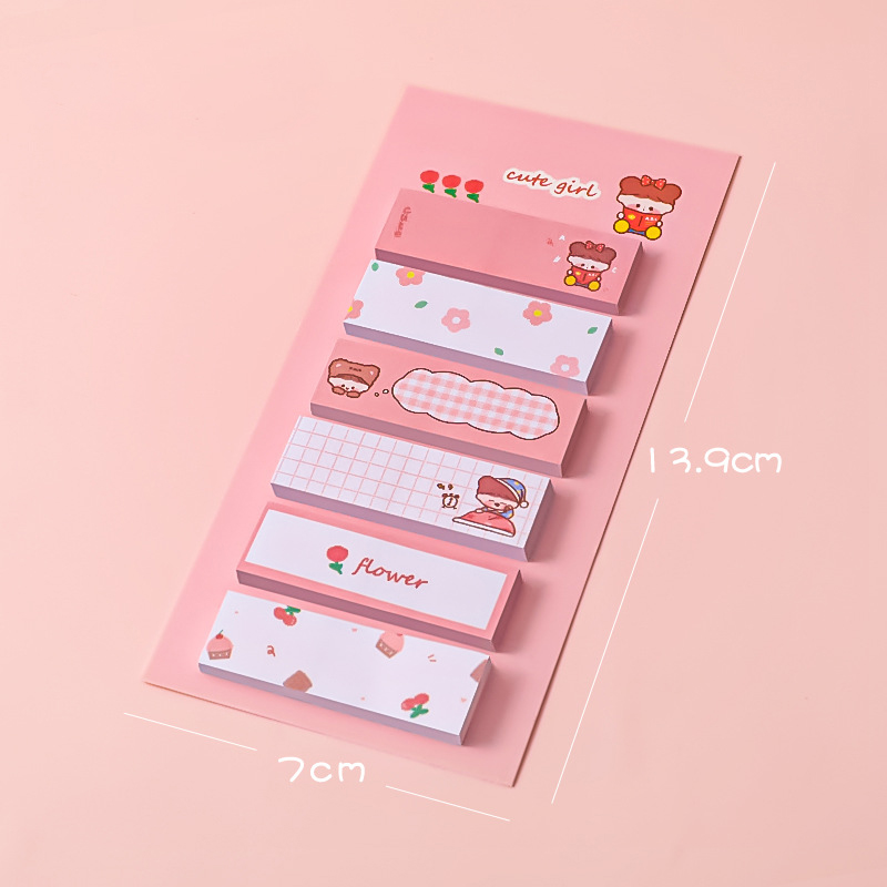 120 Sheets Cartoon Label Sticker Posted It Sticky Notes Kawaii Bookmark Memo Pad Student Stationery Office School Supplies