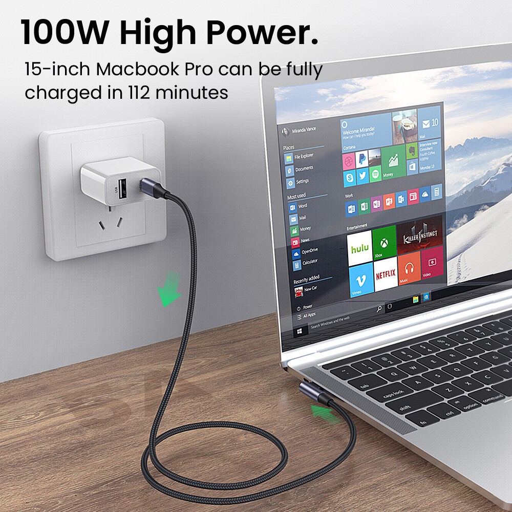 TOPZERO Cáp USB C 90 Độ Khuỷu Tay 100W Sang USB Type C Cáp Sạc Siêu Nhanh Cho MacBook iPad Pro Samsung S20 Huawei P30 P40 Pro Redmi OPPO