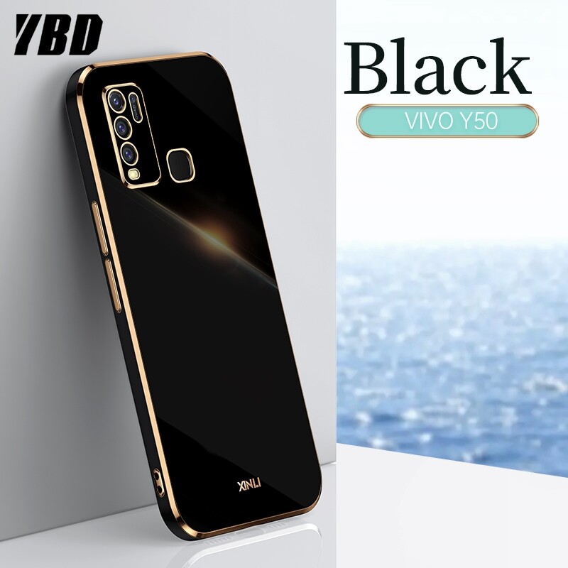 YBD Plating phone Case For Vivo Y50 Y30 Y30i 1935 1938 casing,Precise Camera Protection cases Luxury Straight Edge Cover