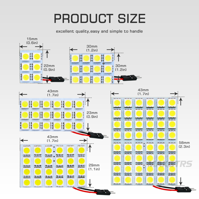 12V 5050 24 LED SMD Mái Vòm Nội Thất Ô Tô Đọc Sách Đèn Dạng Tấm Bóng Đèn LED Trắng Tự Động Đèn Dạng Tấm Đọc Sách Bóng Đèn Trần Xe Nội Thất Roof Đèn Hiệu Cho Xe Hơi