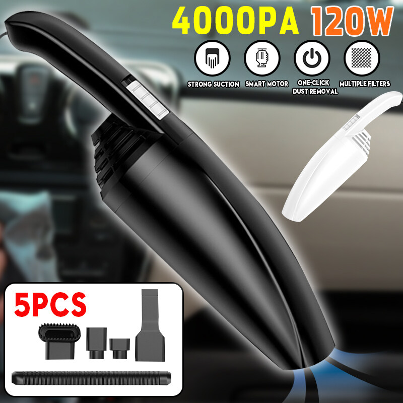 Máy Hút Bụi Gia Đình Xe Hơi 4000PA 120W Máy Hút Bụi Cầm Tay Sử Dụng Hai Lần Khô Ướt Tốc Độ 3000 Vòng/phút