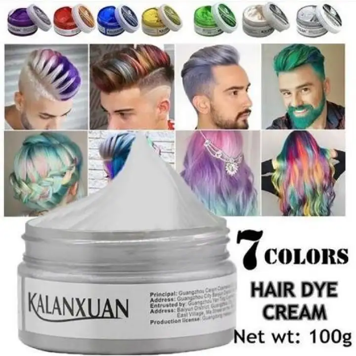 Pomade Colour Temporary Hair Wax Colour White Lazada