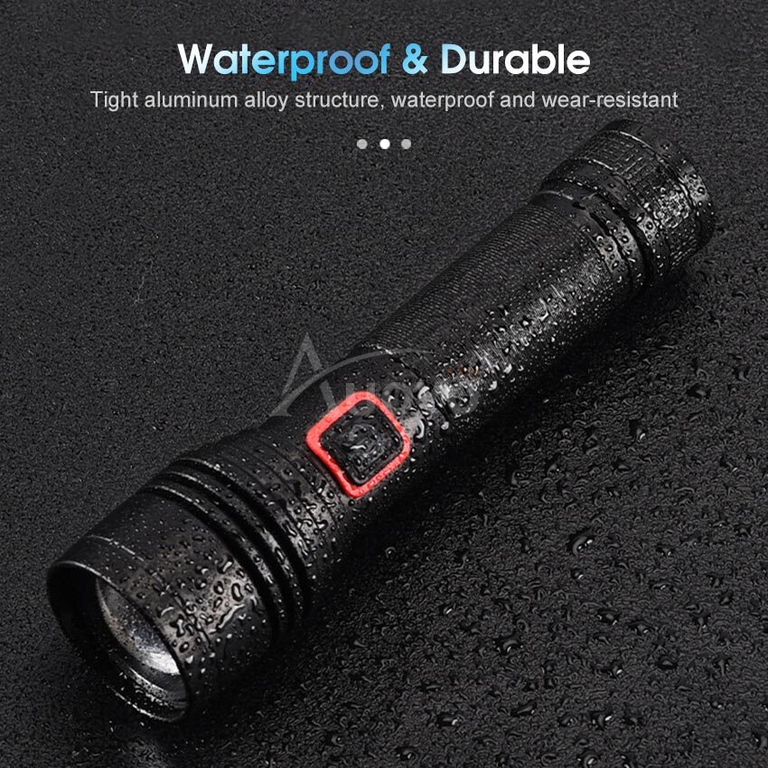 Auoyo Flashlight Multifunctional P50 Mini Torch Light White Laser Flashlight Super Bright Flashlight Waterproof Outdoor Torchlight Zoomable LED Flashlight Penlight