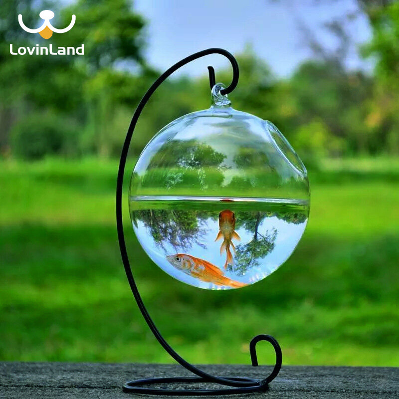 Aquarium Tanks Hanging Glass Vase Fish Tank Transparent Spherical Glass Handmade Fish Tank Home Decoration Ornaments