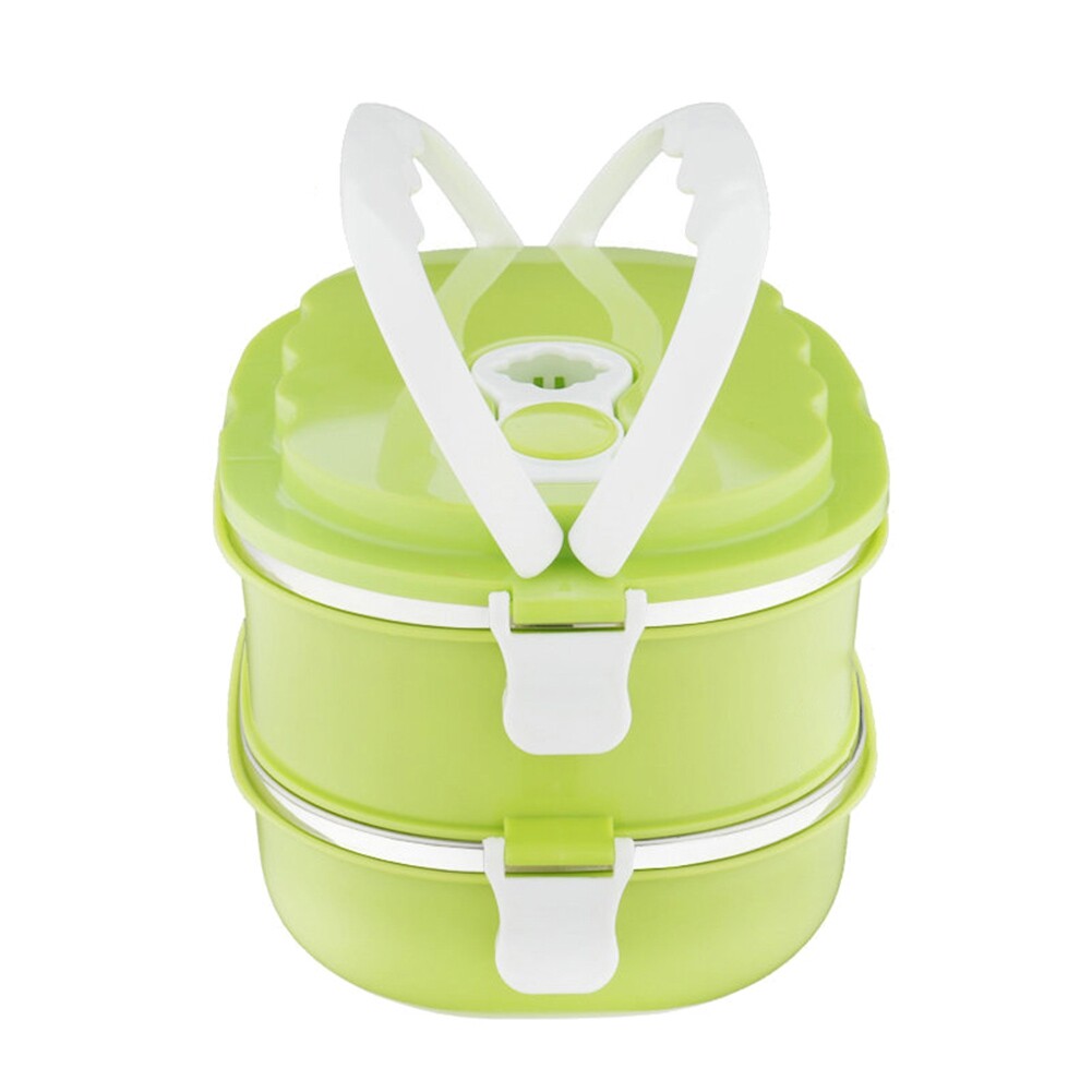 Terylin 1/2 Layer Rectangle Stainless Steel Thermal Lunch Box Food Storage Container
