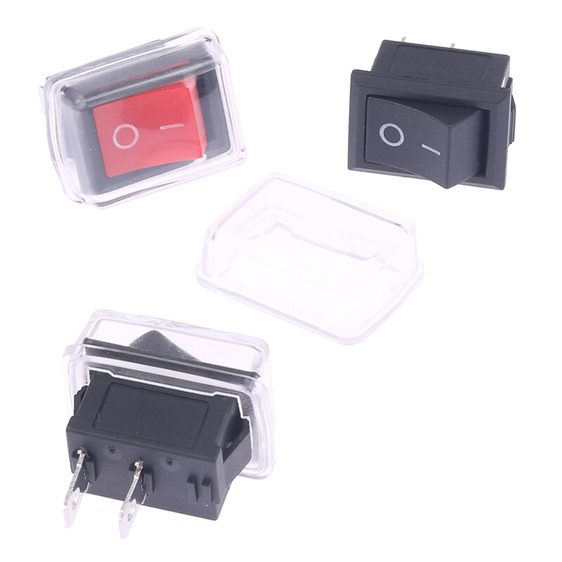 Amazing Boxe 5Pcs Push Button Mini Switch 2Pin On/Off Rocker Switch with waterproof cover