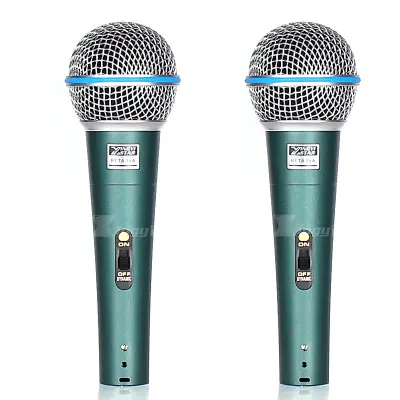 2Pcs Professional Switch Handheld Mic Vocal Dynamic Microphone For BETA 58A BETA58A Music Player Sing Recorder KTV DJ Controller