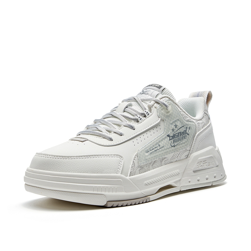 Xtep Men's Shoes Board Shoes Men's Casual Shoes Fashion Leather Sneakers Low Top Versatile Student Shoes 877119310005