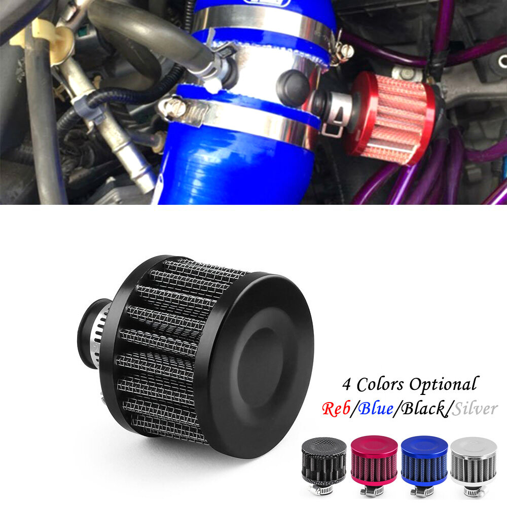 Color : Red 13 mm Universal Car Clamp-On Auto Air Intake Filter Crankcase Vent Cover Breather Car Cold Air Filter Kit