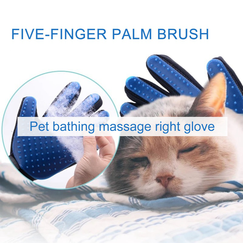 Găng Tay Tẩy Lông Thú Cưng-Bàn Chải Găng Tay Chải Lông Thú Cưng Nhẹ Nhàng-Găng Tay Tẩy Lông-Găng Tay Massage Với Thiết Kế Năm Ngón Tay Tăng Cường-Hoàn Hảo Cho Chó