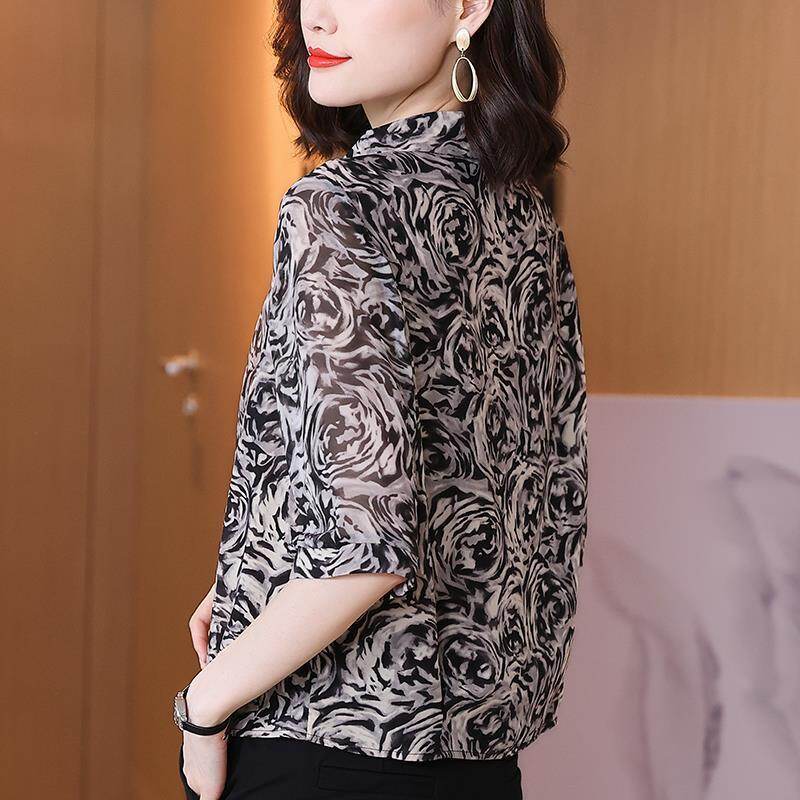 【SW】Autumn and winter rose print coat for the elderly