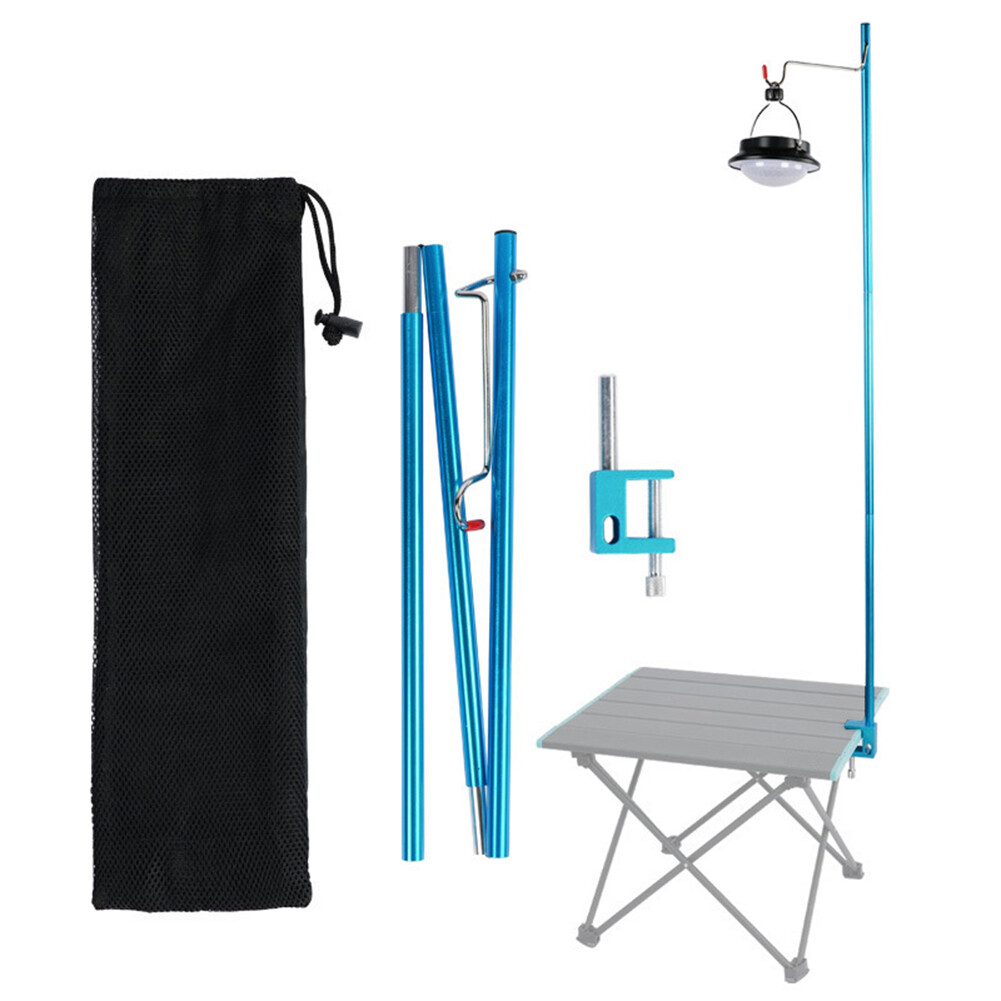 Portable Camping Pole Lamp Stand Folding Picnic Hanger Light Bracket Holder