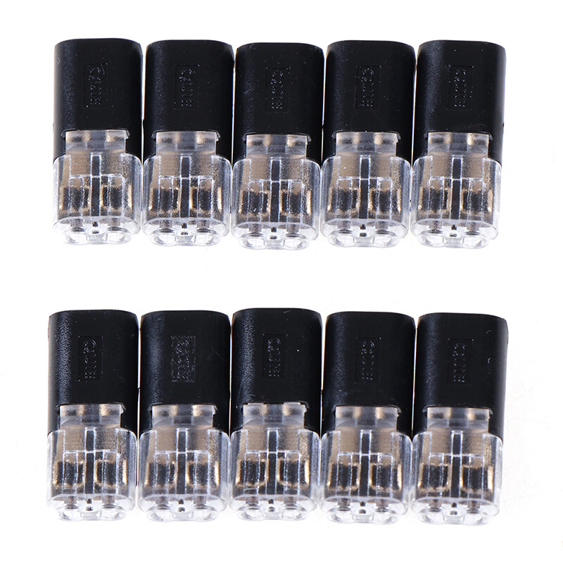 EVAN 10pcs 2pin Pluggable Spring Lock Wire Connector Cable Crimp Terminal