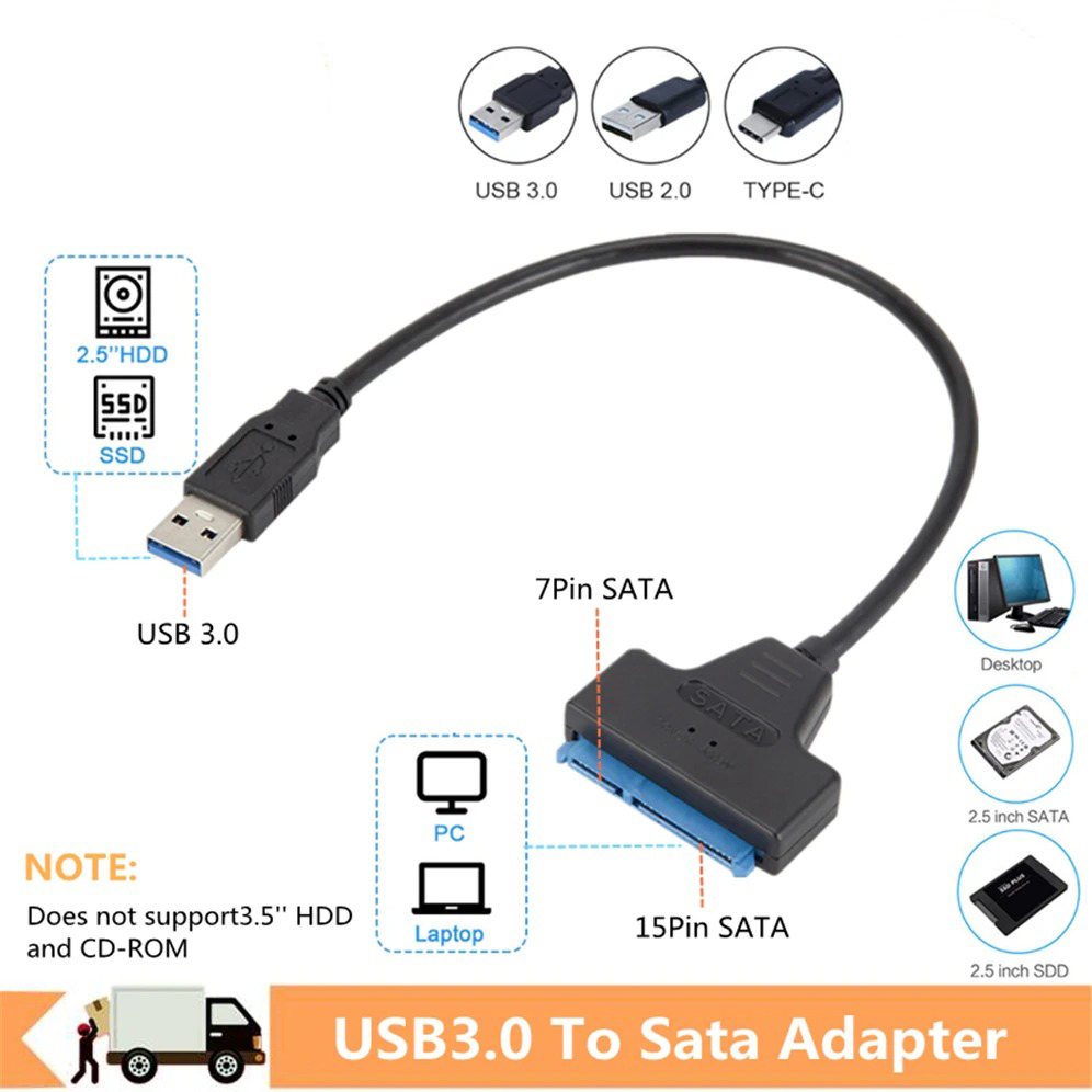 SATA 3 Với USB 3.0/2.0 Cáp 6Gbps Tốc Độ Cao Đĩa Cứng Cáp Adapter Cho 2.5-Inch Bên Ngoài Cứng SSD Ổ Đĩa SATA 22 Pin USB 3.0 Sata III Dây