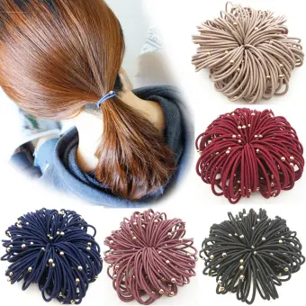 1 Girls Thin Hair Accessories Elastic Gold Bead 10pcs Set Hair