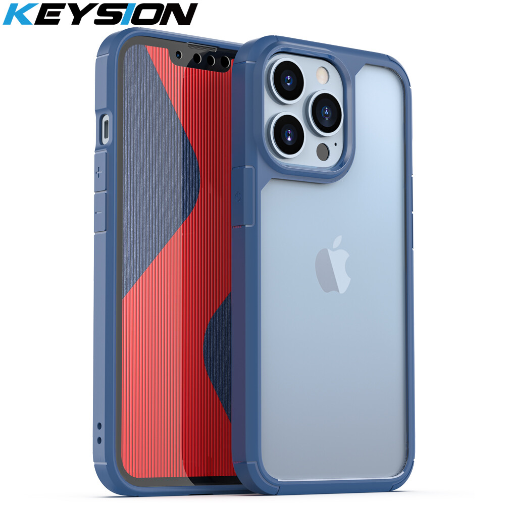 KEYSION Fashion Clear Shockproof Case for iPhone 13 Pro Max Transparent Silicone Phone back Cover for iPhone 13 12 Pro Max
