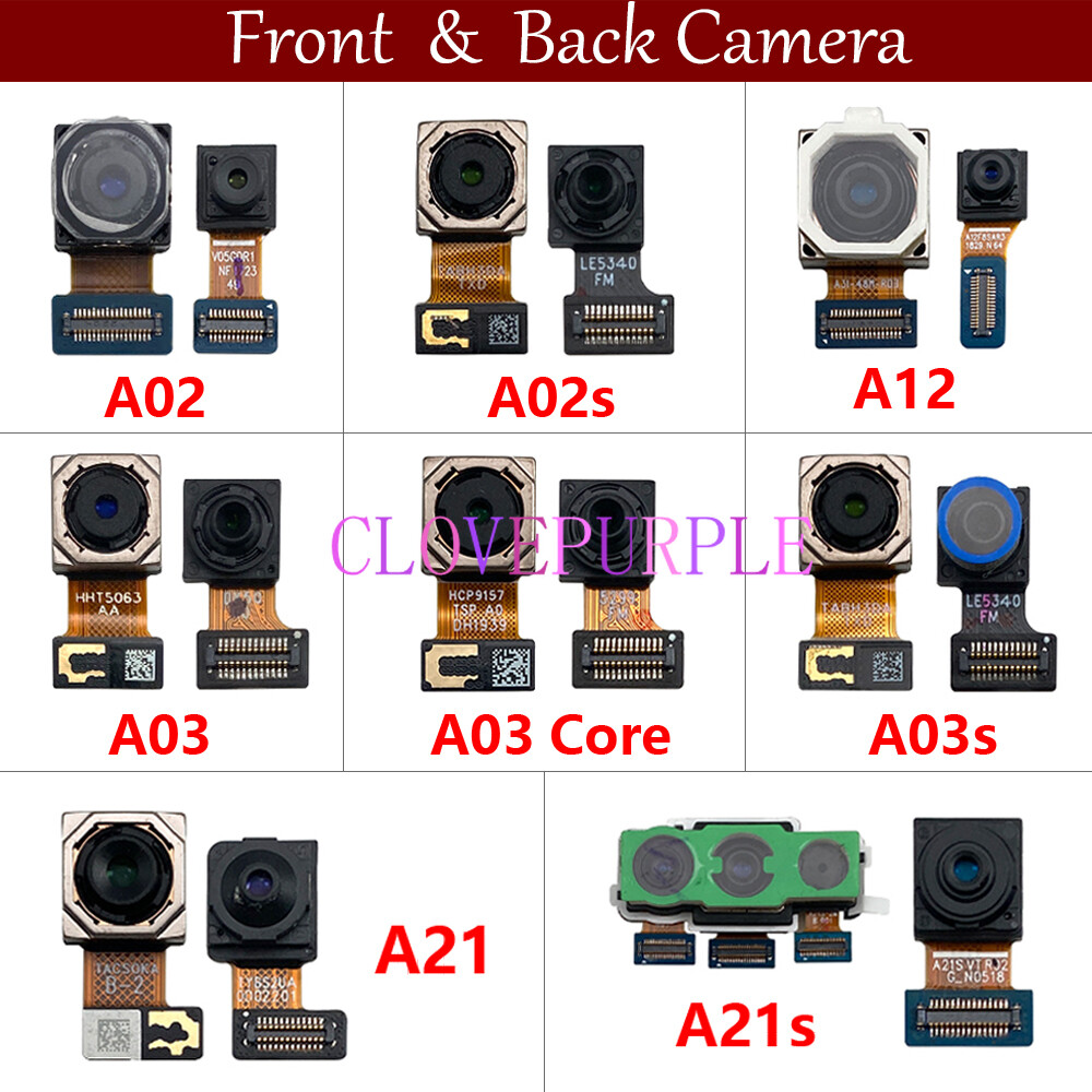 1pcs Original Back Rear Camera Module + Front Facing Camera Flex Cable For Samsung Galaxy A02 A03s A03 Core A03s A12 A21 A21s