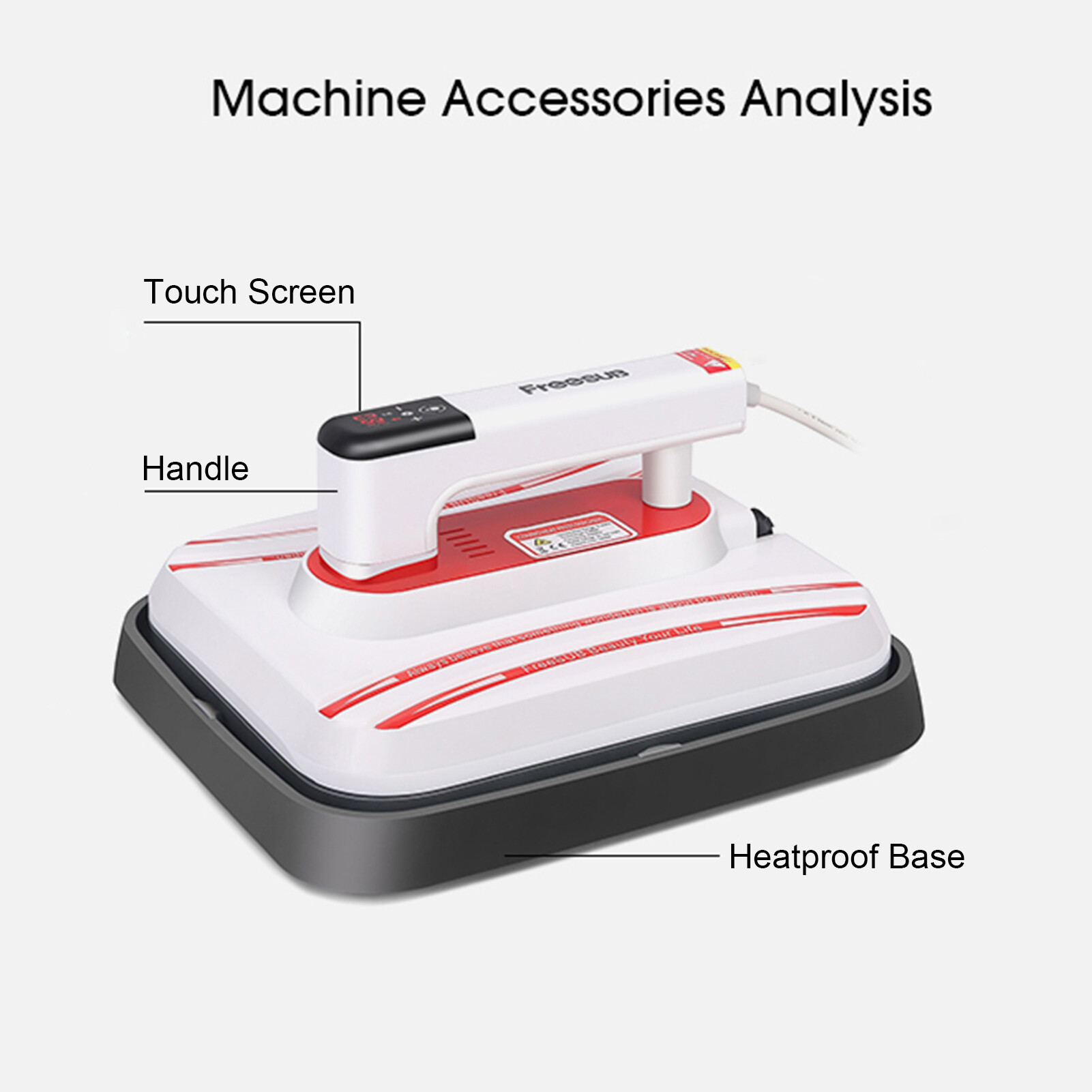 Smart Sensor Protable Heat Press Machine T-Shirt Printing Easy Heating Transfer Press Iron Machines for Baby Clothes Bags Hats Pads Blanket Phone Case Mouse Pad HTV Vinly Projects DIY Home Business 7x8''