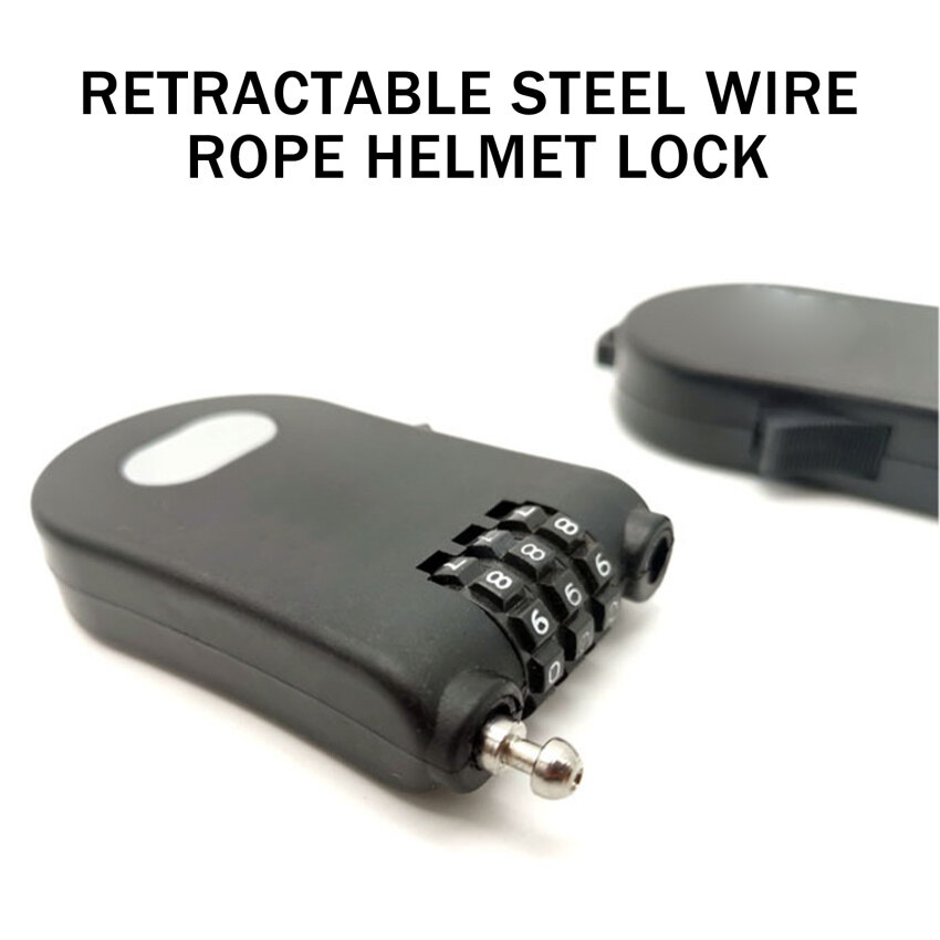 Retractable Cable Lock MTB Helmet Bike Motorcycle Lock Elastic Stretch Ultralight Flexible 3 Digit Password Lock Bicycle Accessories