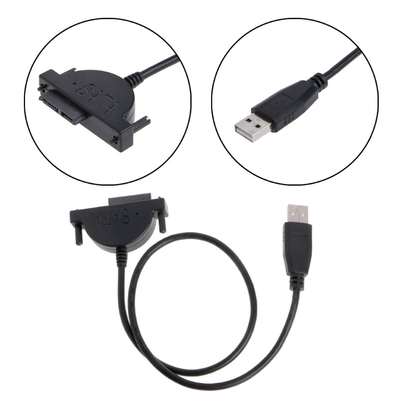 External USB To SATA 13Pin(7+6) Laptop DVD CD ROM Optical Drive Adapter Cable
