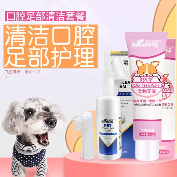 small dog toothbrush and toothpaste