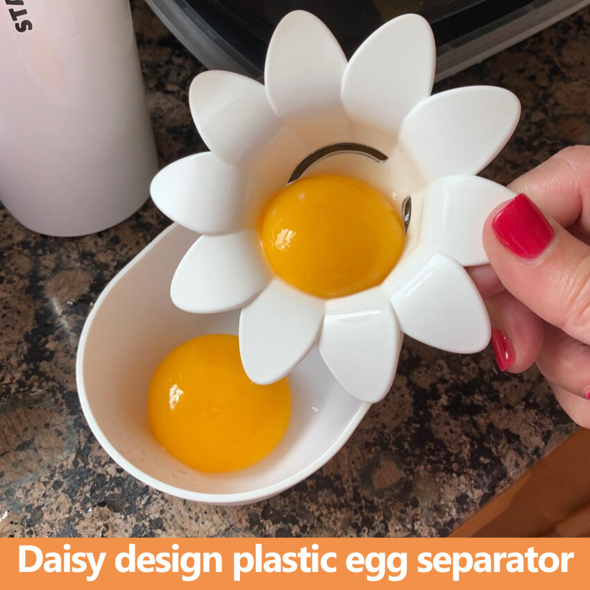 Cute Flower Design Plastic Egg Separator, Egg White Yolk Divider Kitchen Gadgets Baking Tools Egg Extracto