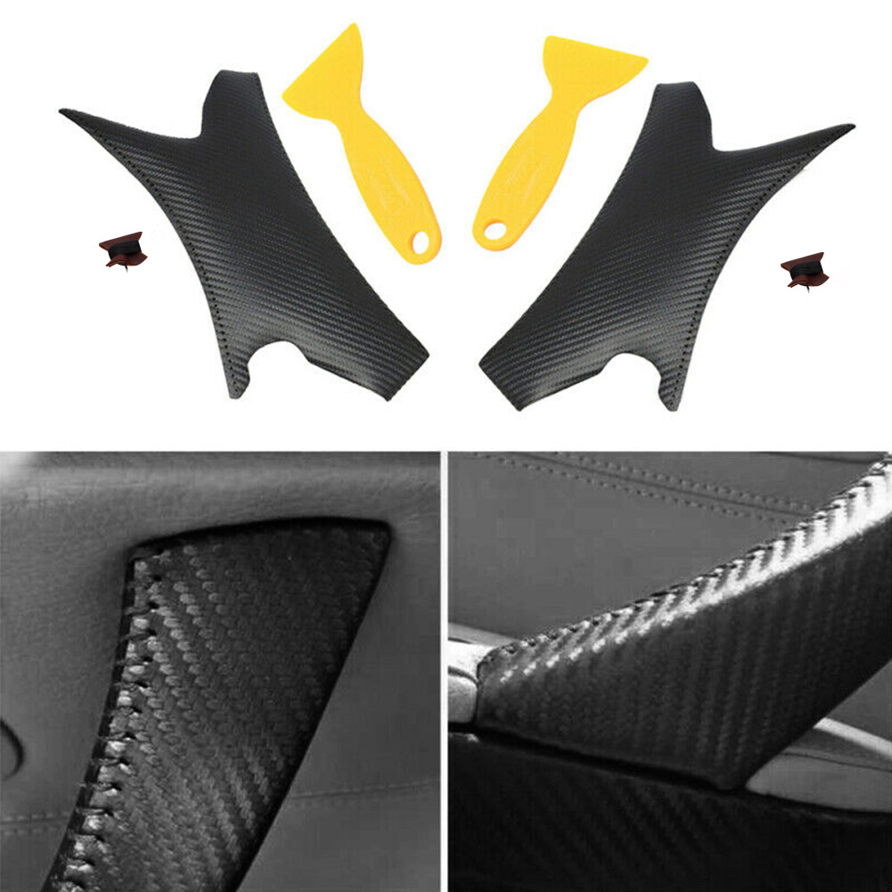 【Selling】Ar Interior Door Handle Hand Sewing Cover Micro Leather Door Panel Pull Handle Cover Frame for BMW 3 Series E90 e91 E93 05-12