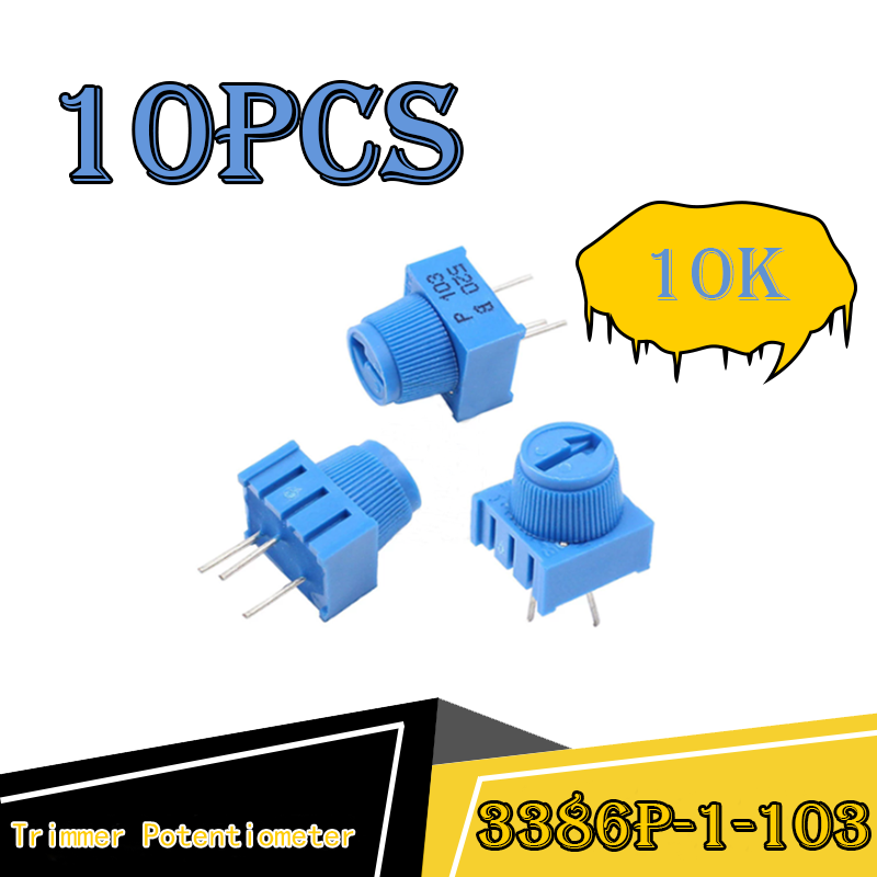 10pcs 3386P1103 Trimmer Potentiometer 10K Ohm with Knob 3Pin High
