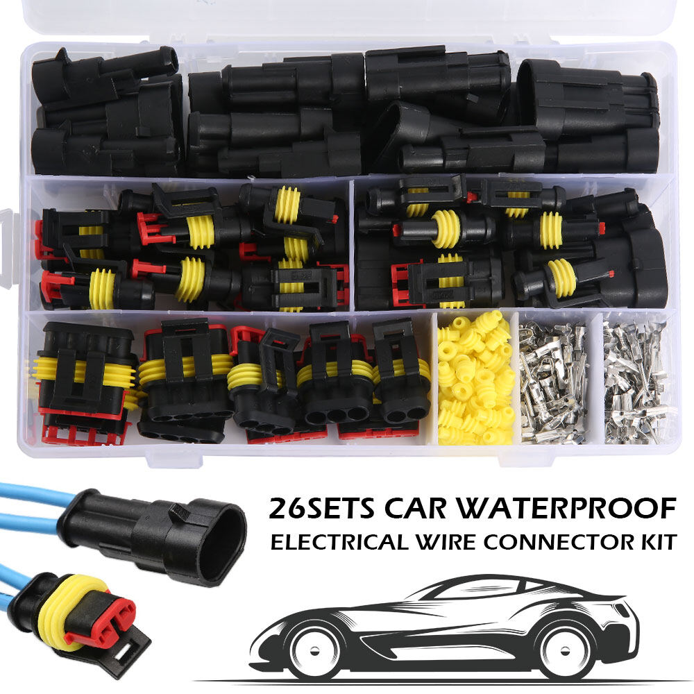 300PCS Electrical Wire Plug Connector 1-4 Pin Way Waterproof Terminal Blade Fuse