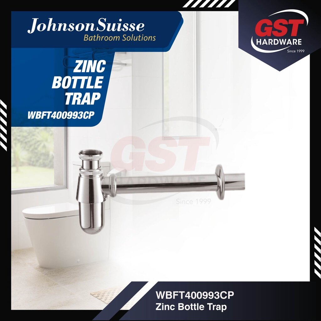 Johnson Suisse Zinc Bottle Trap Length 420mm Basin Bottle Trap Bathroom Bottle Trap Basin Trap